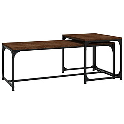 vidaXL Tables basses 2 pcs Chêne marron Bois d'ingénierie