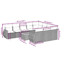 Avis Maison Chic Salon de jardin 11 pcs avec coussins, Ensemble Tables et chaises d'extérieur beige résine tressée -GKD549829