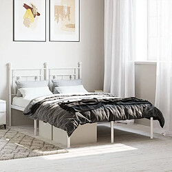 Maison Chic Cadre/structure de lit métal et tête de lit pour adulte - Lit Moderne Chambre blanc 120x200 cm -MN93002