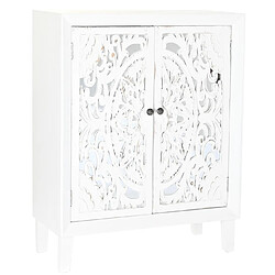 Pegane Commode meuble de rangement en bois de sapin et MDF coloris blanc - Longueur 80 x Hauteur 102 x Profondeur 35 cm