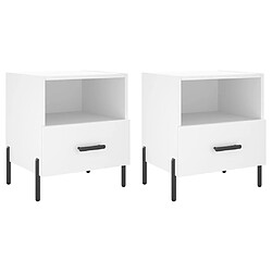 vidaXL Tables de chevet 2 pcs blanc 40x35x47,5 cm bois d’ingénierie