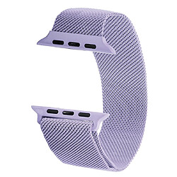 Wewoo Bracelet milanais en acier inoxydable à boucle magnétique pour Apple Watch séries 5 et 440 mm / 3 et 2 et 138 mm violet clair pas cher