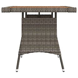 Avis vidaXL Table de jardin Gris 70x70x72 cm Résine tressée et acacia