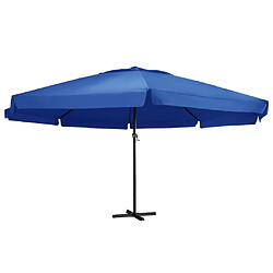 vidaXL Parasol de jardin avec mât en aluminium 500 cm bleu azuré 