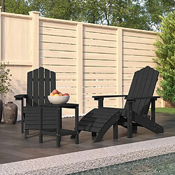 vidaXL Chaises de jardin Adirondack repose-pied table PEHD Anthracite 