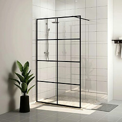 Maison Chic Paroi de douche | Écran de douche | Cloison de douche avec verre ESG transparent 100x195 cm Noir -GKD58096