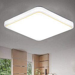 BESTA Plafonnier LED carré AC220-V couleur blanche cuisine balcon porche panneau lumineux moderne, ligne d'or, 220*220*50mm