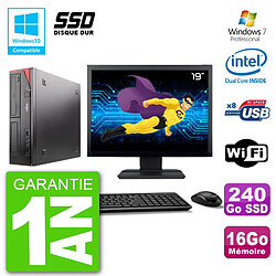 PC Fujitsu Esprimo E520 Ecran 19" G3220 RAM 16Go SSD 240Go Graveur DVD Wifi W7 · Occasion 