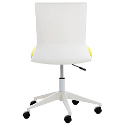 Avis Decoshop26 Chaise de bureau sur roulettes moderne pivotante hauteur réglable plastique blanc et tissu jaune BUR10490