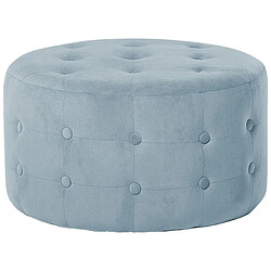 Beliani Pouf en velours gris d 55 cm TAMPA