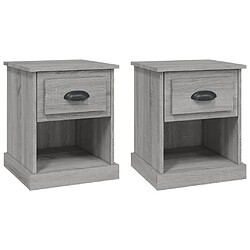 vidaXL Tables de chevet 2 pcs sonoma gris 39x39x47,5cm bois ingénierie