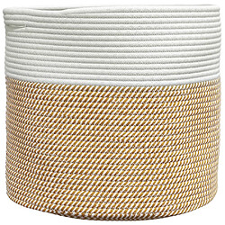 vidaXL Panier de rangement marron et blanc Ø40x35 cm coton