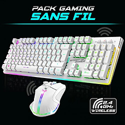 Acheter Spirit of Gamer Pack Clavier + SOURIS Blanc Sans fil Wireless RGB PRO + SOURIS sans fil + CLAVIER semi mécanique sans fil 4800DPI