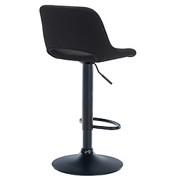 Acheter Decoshop26 Tabourets de bar chaises haute x2 avec repose-pieds en tissu noir piètement métallique noir 10_0004098