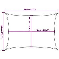 vidaXL Voile d'ombrage 160 g/m² Taupe 6x8 m PEHD pas cher