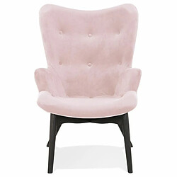 Paris Prix Fauteuil Design en Velours Mapelo 93cm Rose