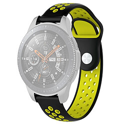 Wewoo Bracelet pour montre connectée Bande de double couleur Galaxy 46mm jaune