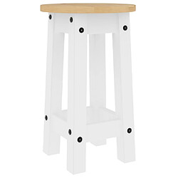 Avis vidaXL Tabourets de bar lot de 2 blanc bois massif de pin