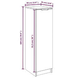 vidaXL Armoire à chaussures Blanc 30x35x100 cm Bois d'ingénierie pas cher