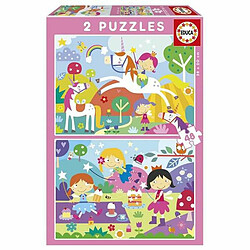 Educa Borras Set de 2 Puzzles Educa Fantasy world 48 Pièces 