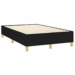 Sommier à lattes,Cadre à lattes de lit et matelas et LED pour Adulte Noir 120x200 cm Tissu -MN78267 pas cher