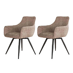 Avis Lisa Design Boha - lot de deux fauteuils rotatifs - en tissu bouclette sable