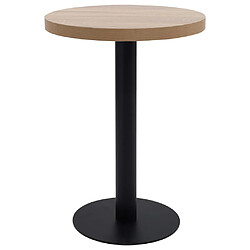 vidaXL Table de bistro Marron clair 60 cm MDF