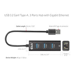 Acheter Warner Bros. Games Club 3D CSV-1430A USB 3.2 Gen1 Type-A Hub 3 Ports avec Gigabit Ethernet