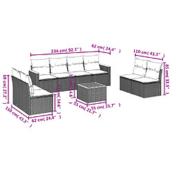 Avis vidaXL Salon de jardin avec coussins 9pcs mélange beige résine tressée