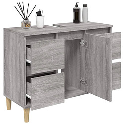 Avis vidaXL Meuble d'évier sonoma gris 80x33x60 cm bois d'ingénierie