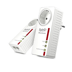 AVM FRITZ!Powerline 1220E Set pont GigE, HomePlug AV (HPAV) 2.0, IEEE 1901 Branchement mural (pack de 2)