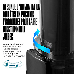 Extracteur de jus Ventray Essential Ginnie, petit extracteur de jus compact à pression à froid, extracteur de jus à mastication lente avec faible vitesse de 60 tr/min, noir