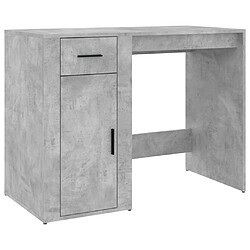 Maison Chic Bureau avec armoire de rangement,Table de travail,Table d'étude gris béton bois d'ingénierie -GKD24057 pas cher