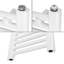 Avis LuxeBath Radiateur électrique pour salle de bains Sahara 500x1200 mm Blanc courbé Raccord latéral & élément chauffant 900W