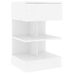 Avis vidaXL Tables de chevet 2 pcs Blanc 40x35x65 cm Bois d’ingénierie