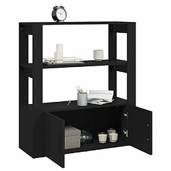 Maison Chic Buffet,Meuble de Rangement,commode pour salon,Cuisine Noir 80x30x90 cm Bois d'ingénierie -MN99126 pas cher