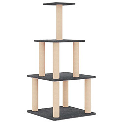 vidaXL Arbre à chat avec griffoirs en sisal gris foncé 111 cm