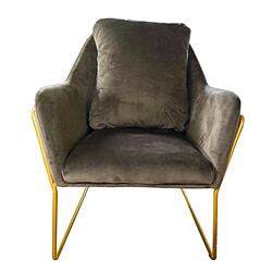 Acheter Mathi Design GOLDEN - Fauteuil velours gris et métal doré