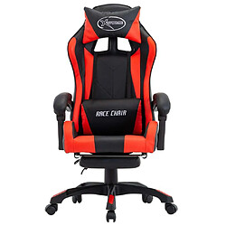 Maison Chic Fauteuil de jeux vidéo avec repose-pied,Fauteuil Gamer du Bureau Rouge et noir Similicuir -MN41226