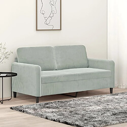 vidaXL Canapé à 2 places Gris clair 140 cm Velours 