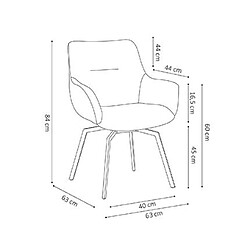 Mes Fauteuil 63x63x84 cm en velours cotelé beige pas cher