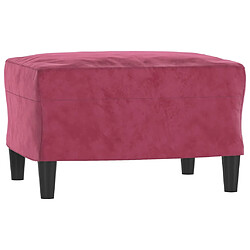 Acheter vidaXL Canapé à 3 places et repose-pieds Rouge bordeaux 180 cm Velours