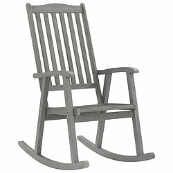 Maison Chic Chaise à bascule avec coussin | Fauteuil à bascule Rocking chairs Gris Bois d'acacia massif -GKD50788