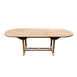 Concept Usine Table de jardin ovale extensible 10 places en teck brut KAJANG 