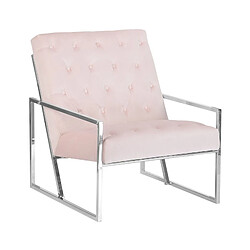 Beliani Fauteuil Velours Rose HARSTAD