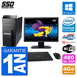 PC Tour Lenovo M91p Ecran 19" Intel G630 RAM 4Go SSD 480Go Windows 10 Wifi · Occasion 