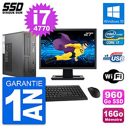 PC Fujitsu E520 DT Ecran 27" Intel i7-4770 RAM 16Go SSD 960Go Windows 10 Wifi - Occasion