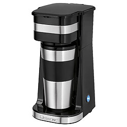 Cafetière à Filtre Électrique, 1 Tasse Isotherme, Café à Emporter, 400 ml, 750, Noir/Argent, Clatronic, KA3733