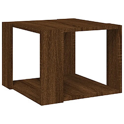 Maison Chic Table basse,Table Console Table d'appoint, Table pour salon Chêne marron 40x40x30 cm Bois d'ingénierie -MN55214