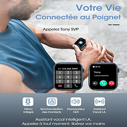 Montre Connectée Homme Vanwin P45 Avec Appels Bluetooth Assistant Vocal, 1,8'' Smartwatch Avec 123 Modes Sportifs/Bouton D'encodeur/Lecteur De Musique/Fréquence Cardiaque/Spo2/Sommeil Android Ios Bleu pas cher